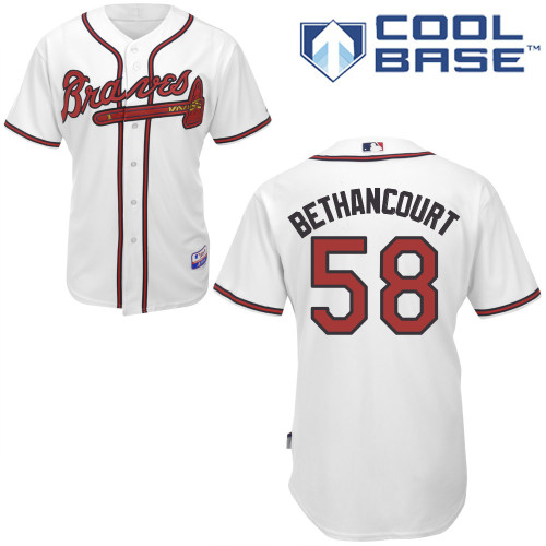 Christian Bethancourt #58 MLB Jersey-Atlanta Braves Men's Authentic Home White Cool Base Baseball Jersey